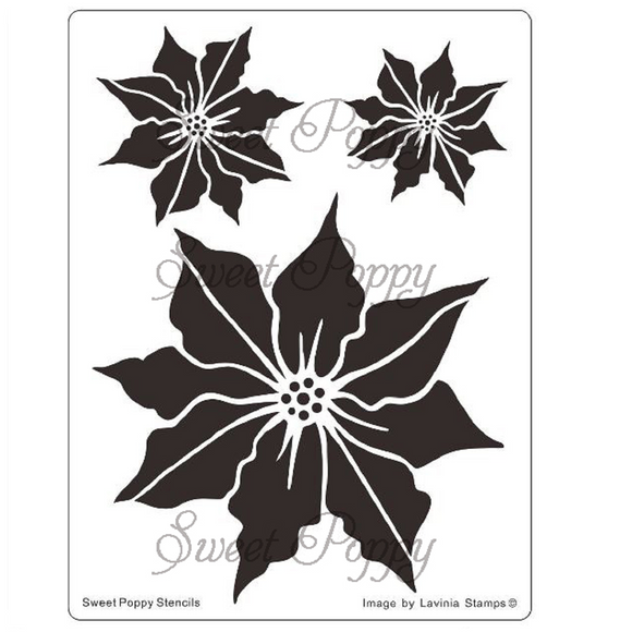 Sweet Poppy Stencil, Poinsettia (Buddy Die: Poinsettia Outline sold separately)