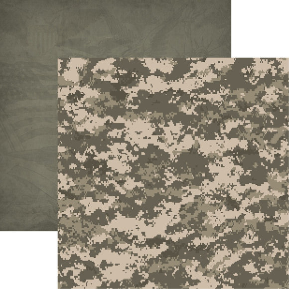 Reminisce Paper 12x12, Army Camo