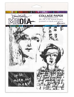Dina Wakley MEdia Collage Paper - Vintage & Sketches