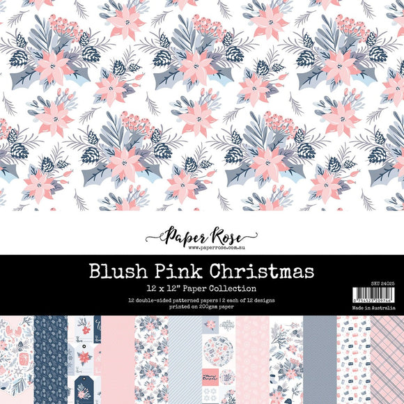 Paper Rose Paper Pack 12x12, Blush Pink Christmas