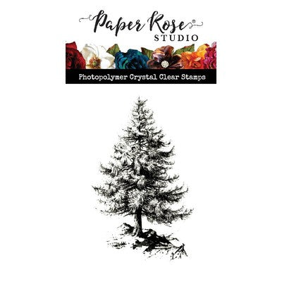 Paper Rose Stamp, Sketchy Pine Tree