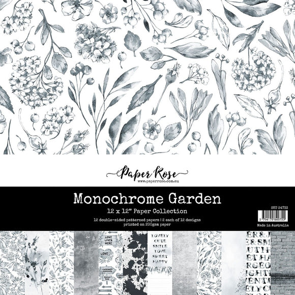 Paper Rose Paper Pack 12X12, Monochrome Garden