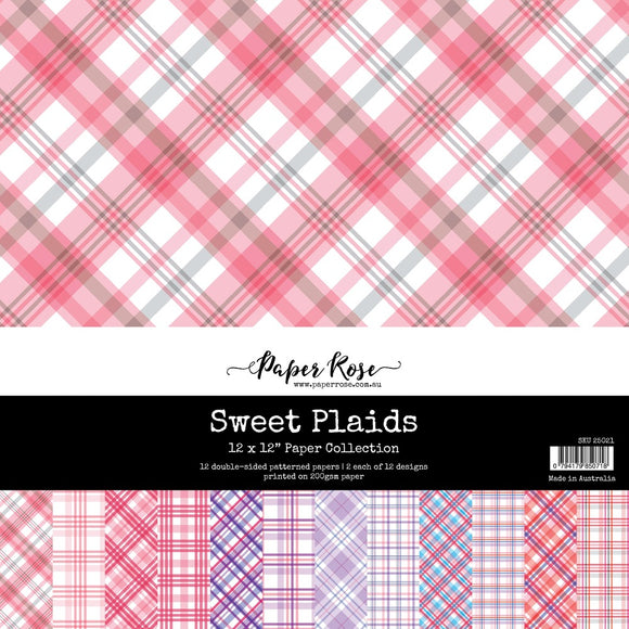 Paper Rose Paper 12x12, Sweet Plaids Collections