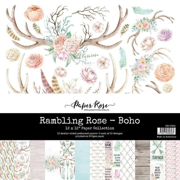 Paper Rose Paper Pack 12x12, Rambling Rose - Boho