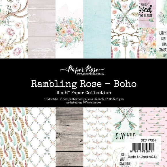 Paper Rose Paper Pack 6x6, Rambling Rose - Boho