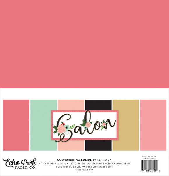 Echo Park Paper Cardstock Variety Pack 12x12, Salon Solids