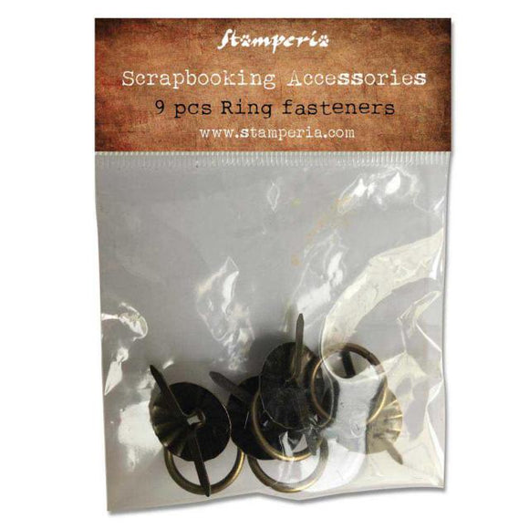 Stamperia Embellishment, Ring Fasteners, 9Pk