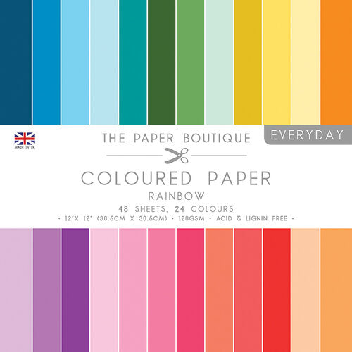 The Paper Boutique Cardstock Variety Pack 12x12, Rainbow