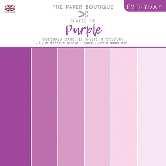 The Paper Boutique Cardstock Variety Pack 8x8, Shades Of - Purple