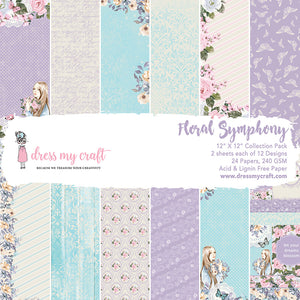Dress My Craft Paper Pad 12x12, Floral Symphony