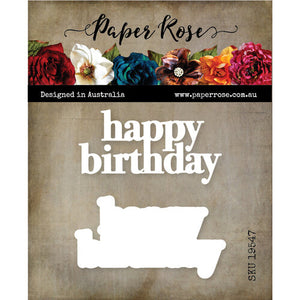 Paper Rose Die, Layered - Happy Birthday Chunky
