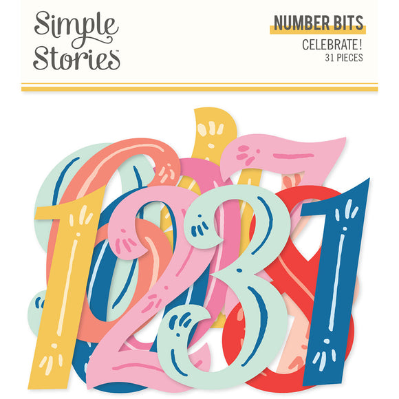 Simple Stories Embellishment, Celebrate! - Number Bits