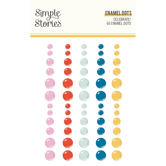 Simple Stories Embellishment, Celebrate! - Enamel Dots