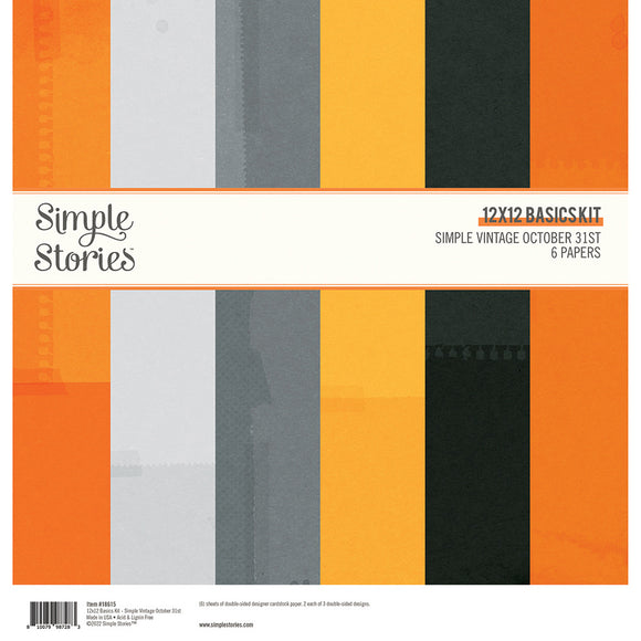 Simple Stories Cardstock Variety Pack 12x12, Simple Vintage October 31st