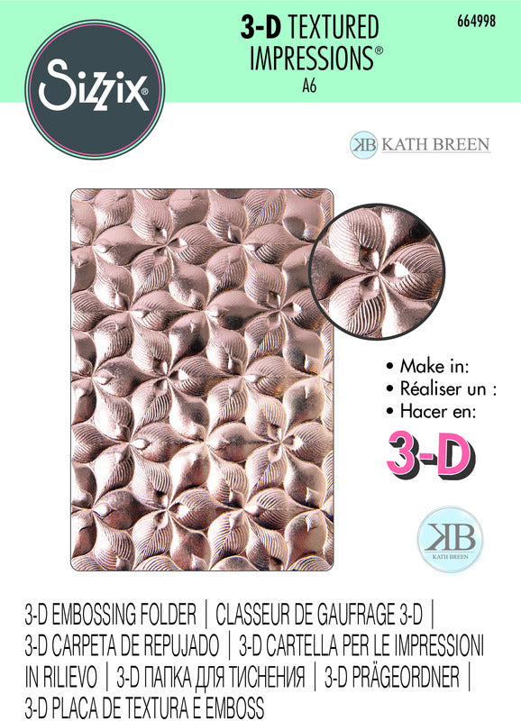 Sizzix Embossing Folder 3D, Textured Immpression - Organic Petals