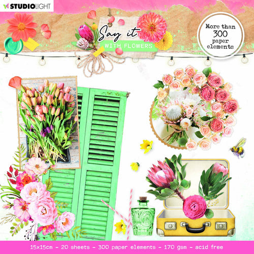 StudioLight Embellishment, Die Cut Block Paper Elements - Say it with Flowers