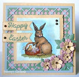 Nellie's Choice Stamp, Spring Easter Hare with Basket