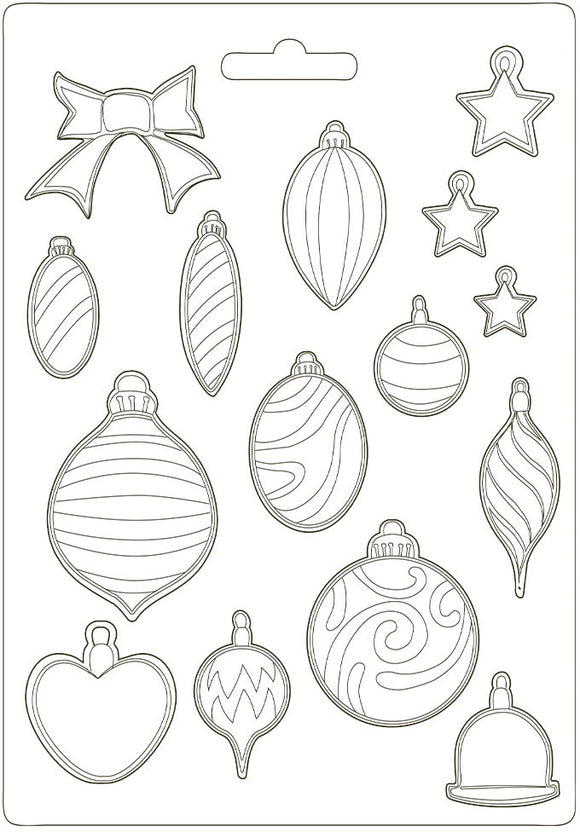 Stamperia Mould A4, Romantic Christmas - Ornaments