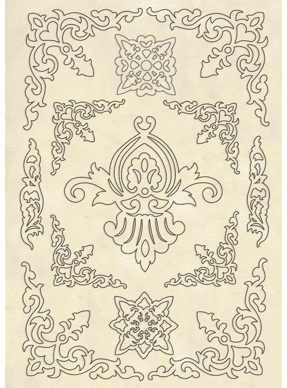 Stamperia Embellishment, Wooden Shapes - Princess - Ornaments, A5