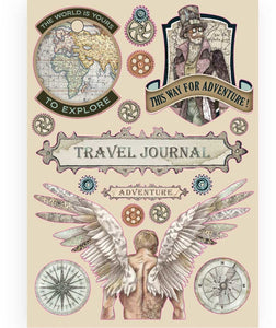 Stamperia Embellishment, Wooden Shapes - Sir Vagabond - Travel Journal