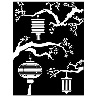 Stamperia Stencil, Sir Vagabond in Japan - Lanterns