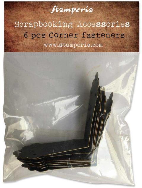 Stamperia Embellishment, Corner Fasteners (6pc)