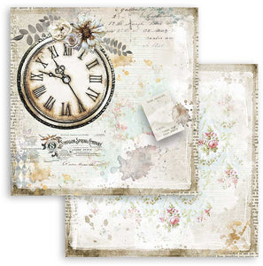 Stamperia Paper 12x12, Romantic Journal - Clock