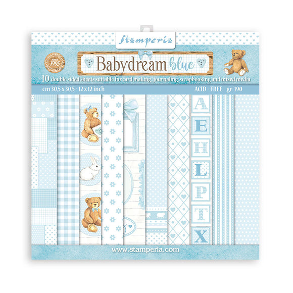 Stamperia Paper Pack 12x12, Babydream - Blue