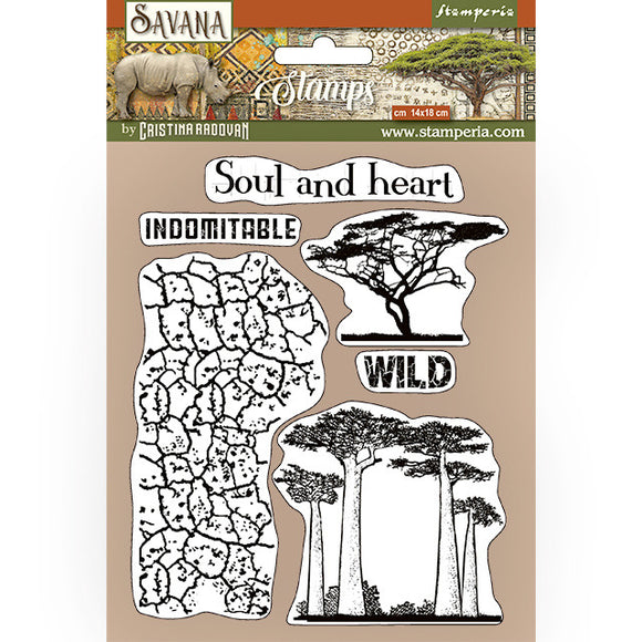 Stamperia Stamp, Savana - Crackle & Tree