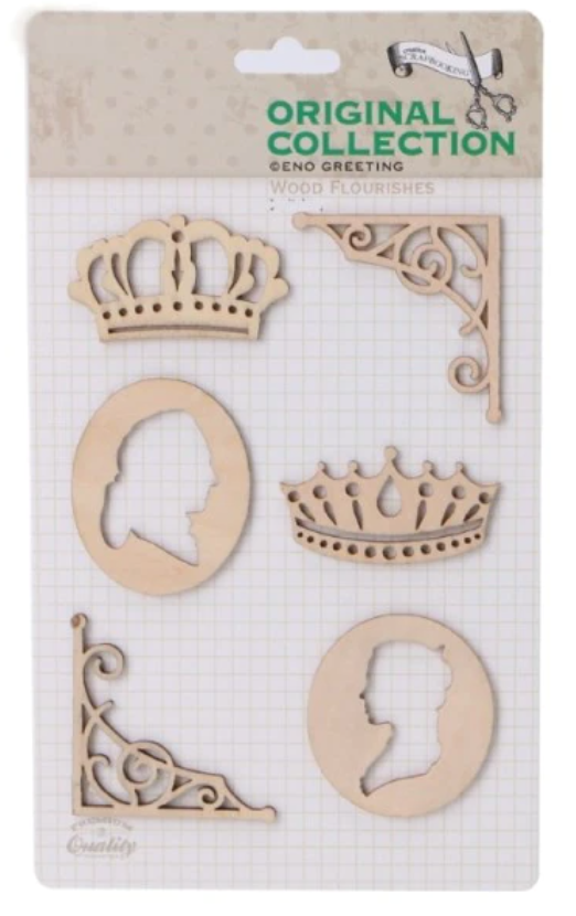 Creative Scrapbooking Embellishment, Wooden Shapes - Royalty