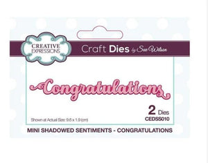 Creative Expressions Die, Mini Shadowed Sentiments -  Congratulations