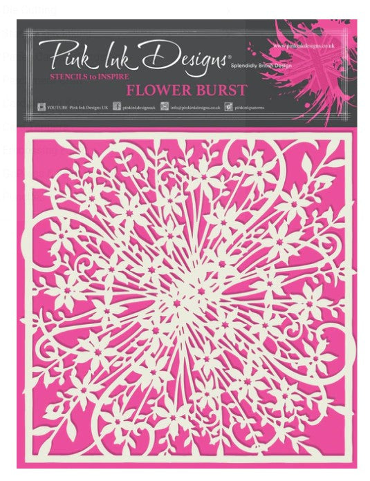 Pink Ink Designs Stencil, Flower Burst