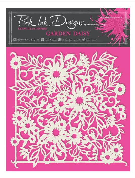 Pink Ink Designs Stencil, Garden Daisy