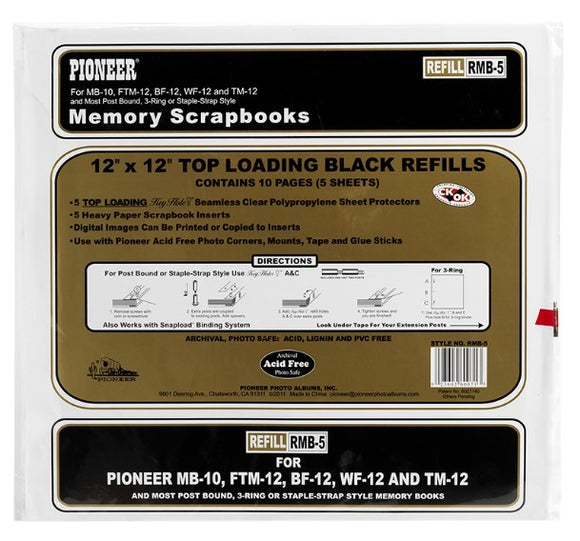 Pioneer Scrapbook Refill Pages, 12