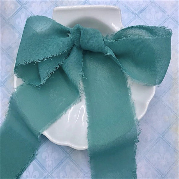 Blue Fern Embellishment, Silk Ribbon 4 - Sea Green