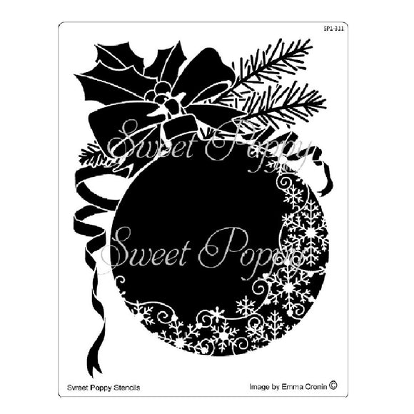 Sweet Poppy Stencil, Christmas Snowflake Bauble Only,  (Can be used with Die SPD-129) ***NEW***