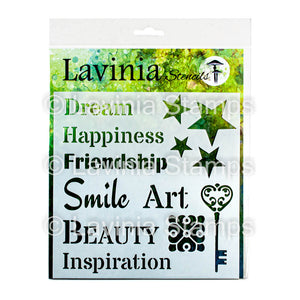 NEW!! Lavinia Stencil - Words 2