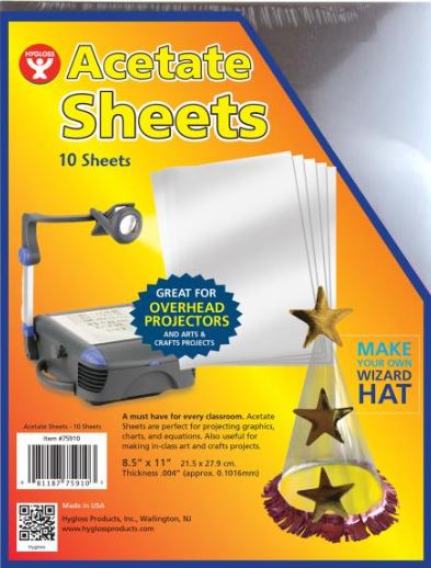 Hygloss Products Tool, Acetate Sheets - 10pk