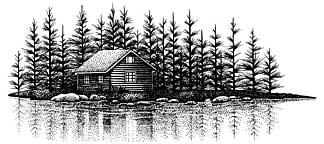 Stampscapes Stamp, Lakeside Cabin