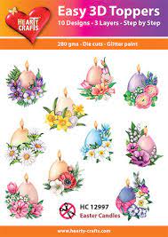 Hearty Crafts Embellishment, Easy 3D Toppers - Easter Candles