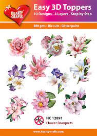 Hearty Crafts Embellishment, Easy 3D Toppers - Flower Bouquet