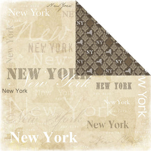 Scrapbook Custom Paper 12x12, New York Lovely - DS Words