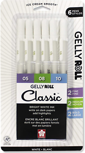 Gelly Roll Pen, Classic - Bright White 6 pens
