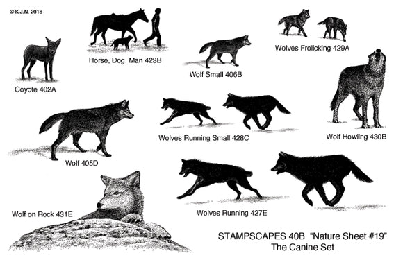 Stampscapes Stamp, Nature Sheet 19 - The Canine Set