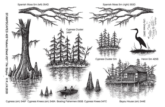 Stampscapes Stamp, Nature Sheet #21 (The Bayou)